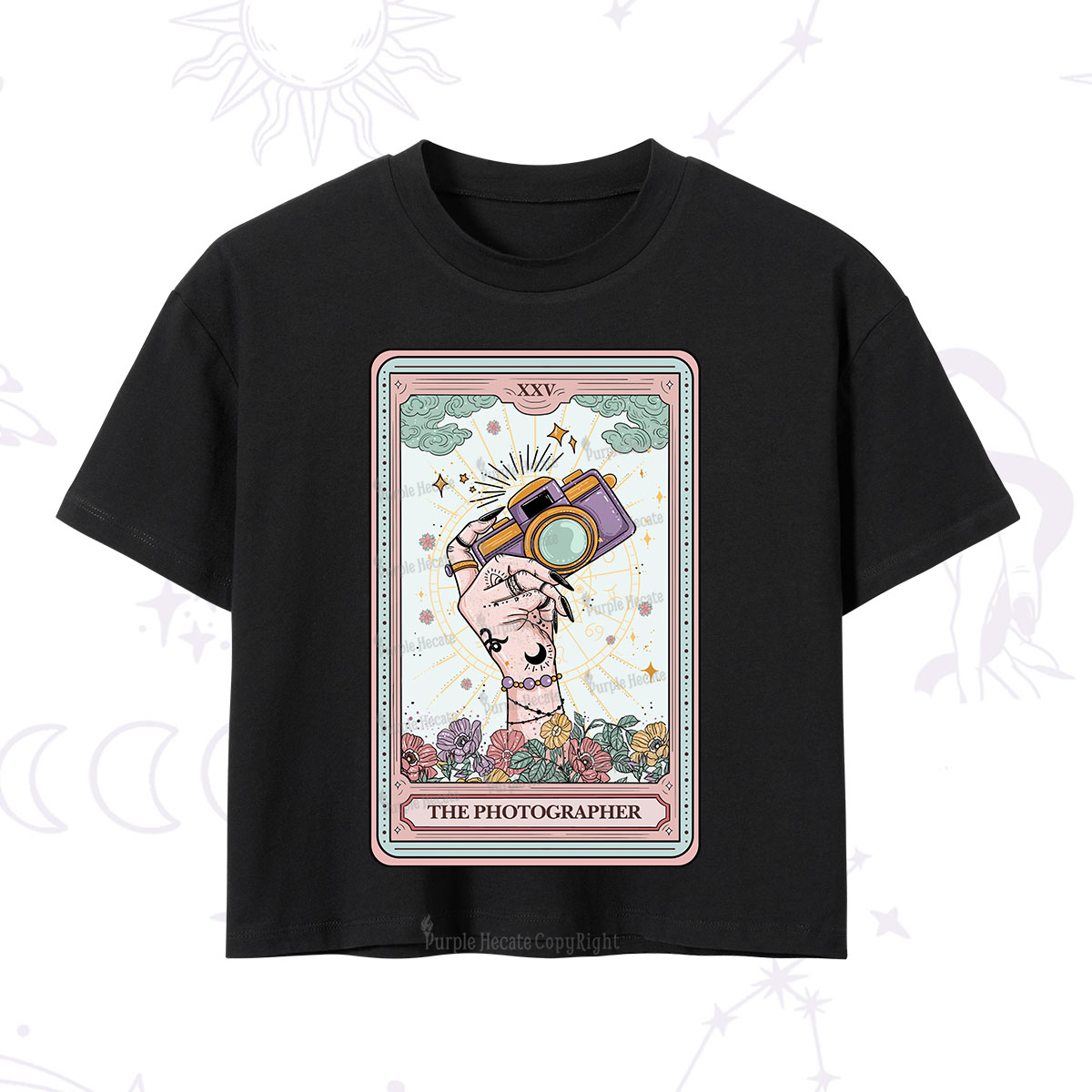 Purplehecate The Photographer Tarot Card Crop T-Shirt