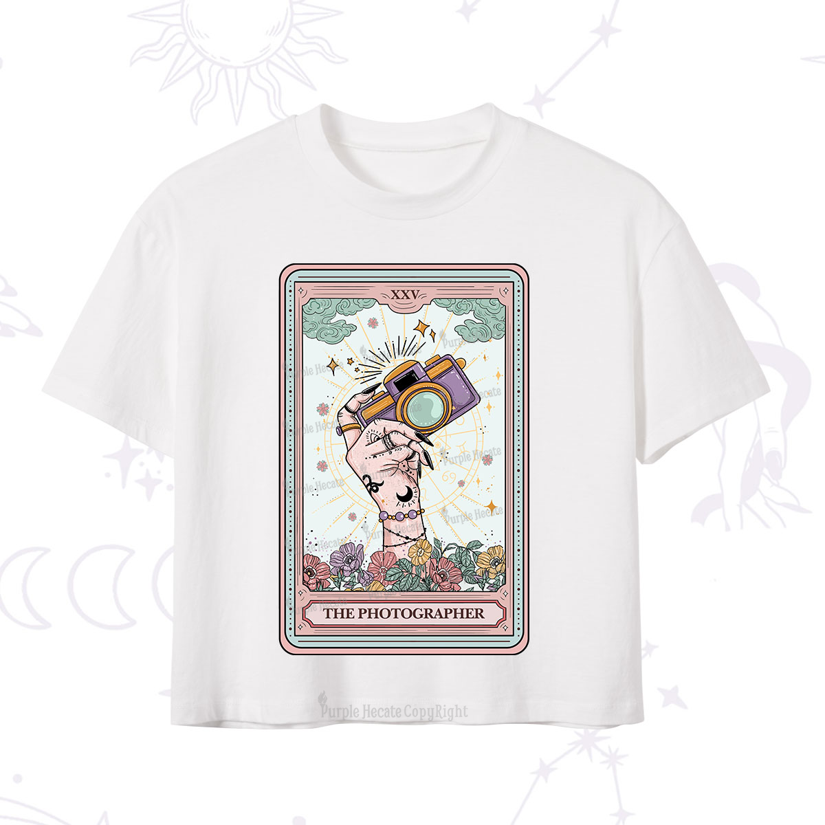 Purplehecate The Photographer Tarot Card Crop T-Shirt