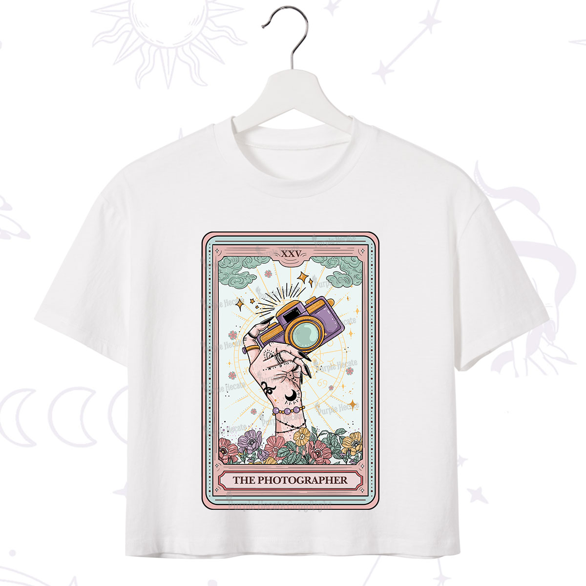 Purplehecate The Photographer Tarot Card Crop T-Shirt