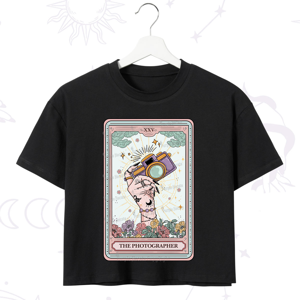 Purplehecate The Photographer Tarot Card Crop T-Shirt