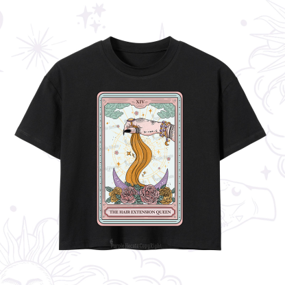 Purplehecate The Hair Extension Queen Tarot Card Crop T-Shirt