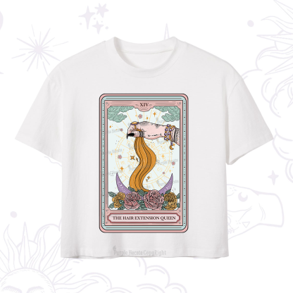 Purplehecate The Hair Extension Queen Tarot Card Crop T-Shirt