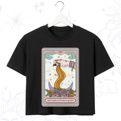 Purplehecate The Hair Extension Queen Tarot Card Crop T-Shirt