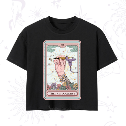 Purplehecate The Tattoo Artist Tarot Card Crop T-Shirt