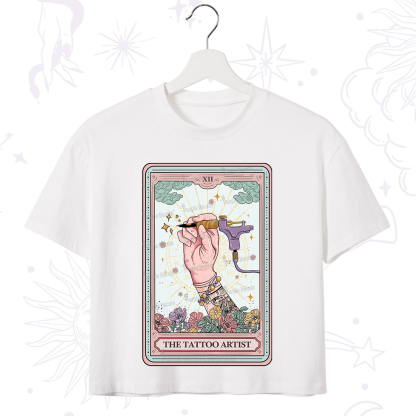 Purplehecate The Tattoo Artist Tarot Card Crop T-Shirt