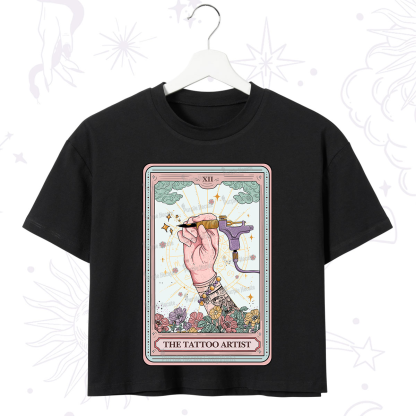 Purplehecate The Tattoo Artist Tarot Card Crop T-Shirt