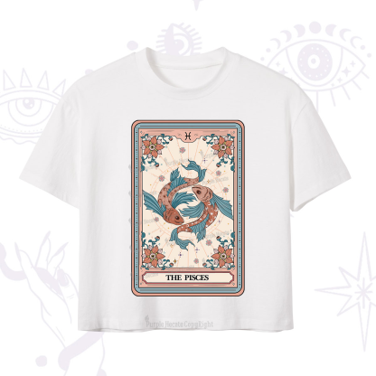 Purplehecate The Pisces Tarot Card Crop T-Shirt