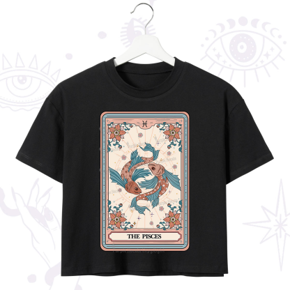 Purplehecate The Pisces Tarot Card Crop T-Shirt