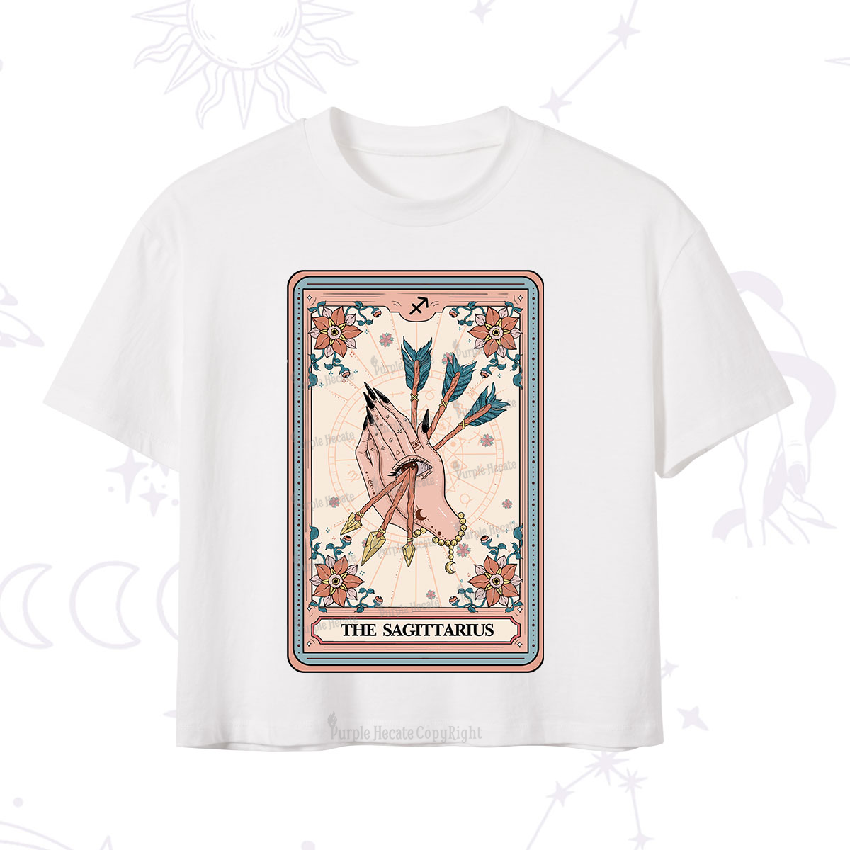 Purplehecate The Sagittarius Tarot Card Crop T-Shirt