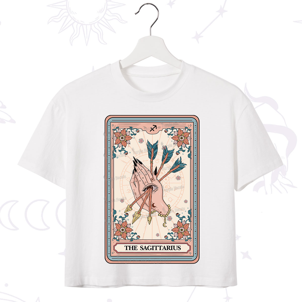 Purplehecate The Sagittarius Tarot Card Crop T-Shirt