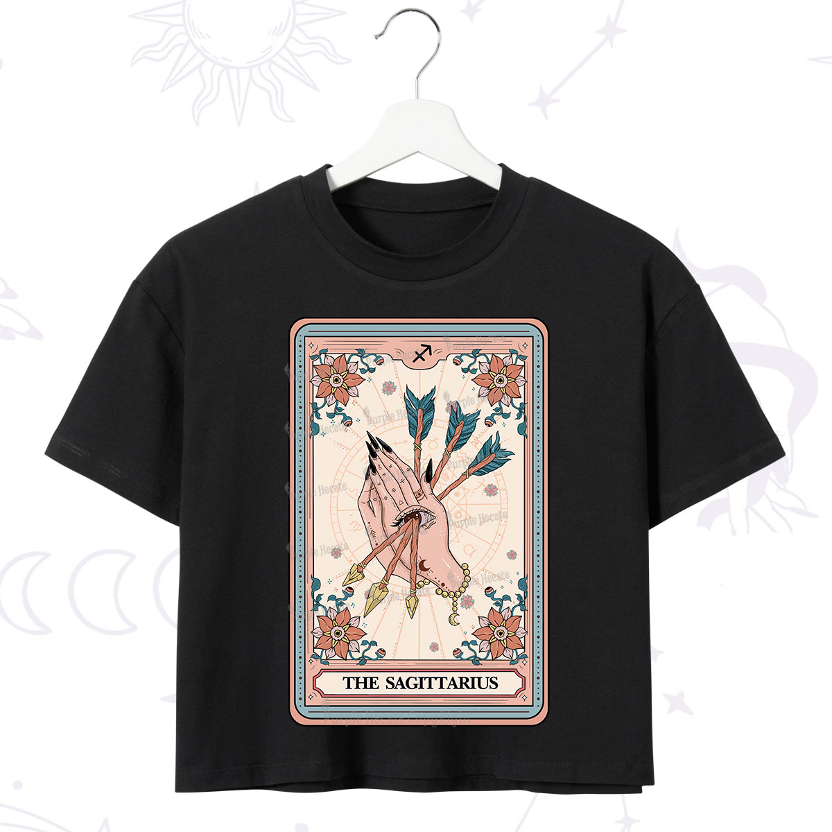Purplehecate The Sagittarius Tarot Card Crop T-Shirt