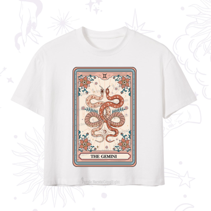Purplehecate The Gemini Tarot Card Crop T-Shirt