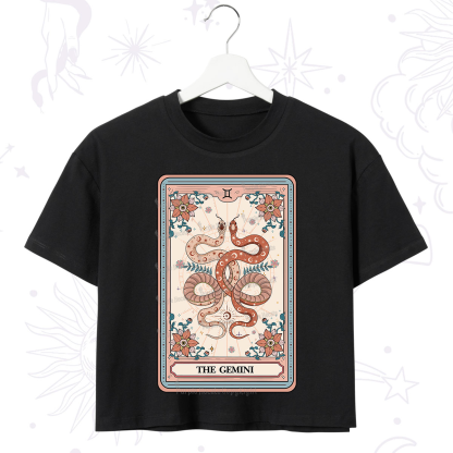 Purplehecate The Gemini Tarot Card Crop T-Shirt