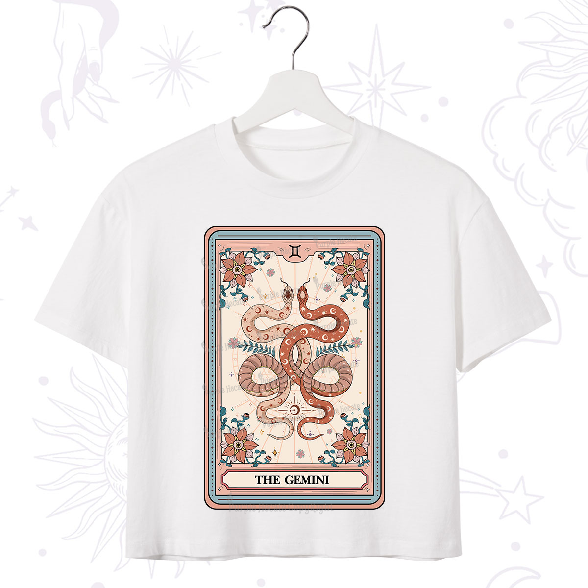Purplehecate The Gemini Tarot Card Crop T-Shirt