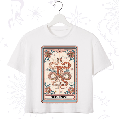 Purplehecate The Gemini Tarot Card Crop T-Shirt