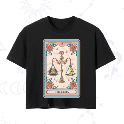 Purplehecate The Libra Tarot Card Crop T-Shirt