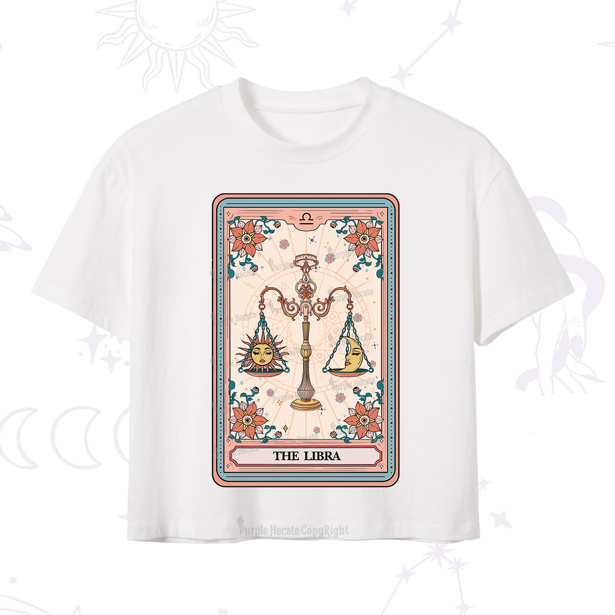 Purplehecate The Libra Tarot Card Crop T-Shirt