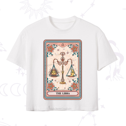 Purplehecate The Libra Tarot Card Crop T-Shirt
