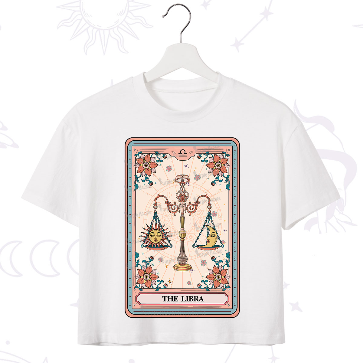 Purplehecate The Libra Tarot Card Crop T-Shirt