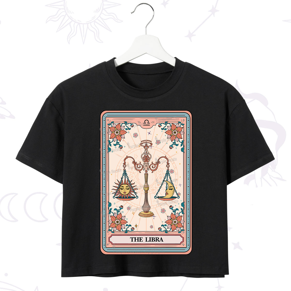 Purplehecate The Libra Tarot Card Crop T-Shirt