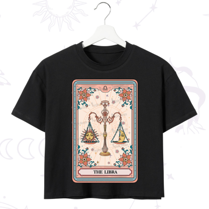 Purplehecate The Libra Tarot Card Crop T-Shirt