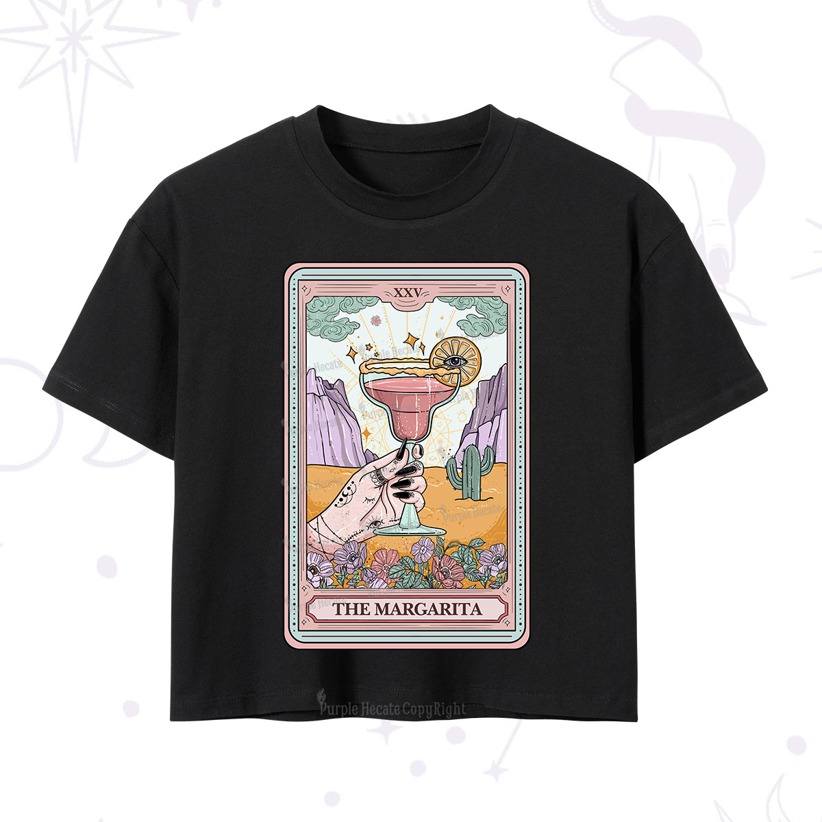Purplehecate The Margarita Tarot Card Crop T-Shirt