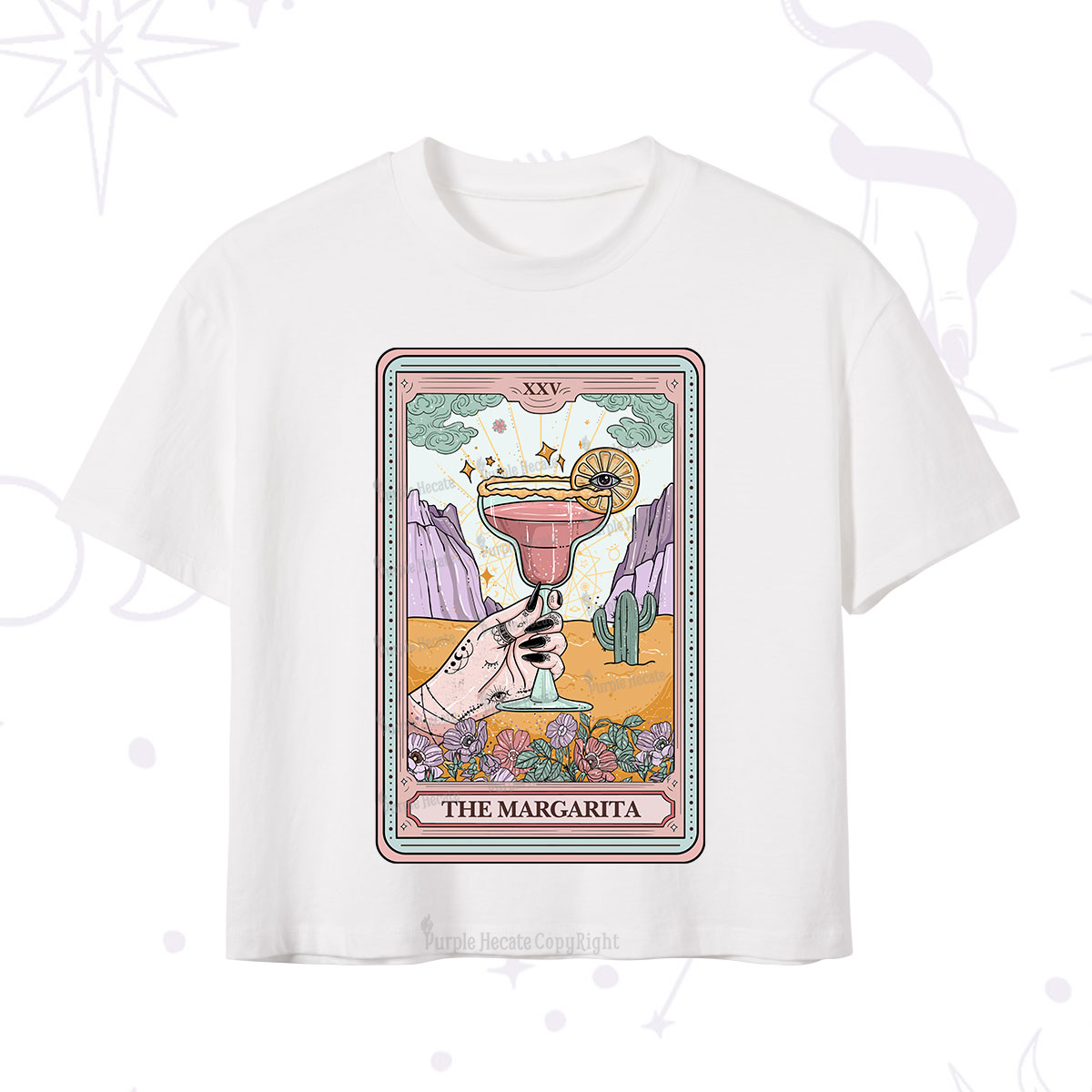 Purplehecate The Margarita Tarot Card Crop T-Shirt