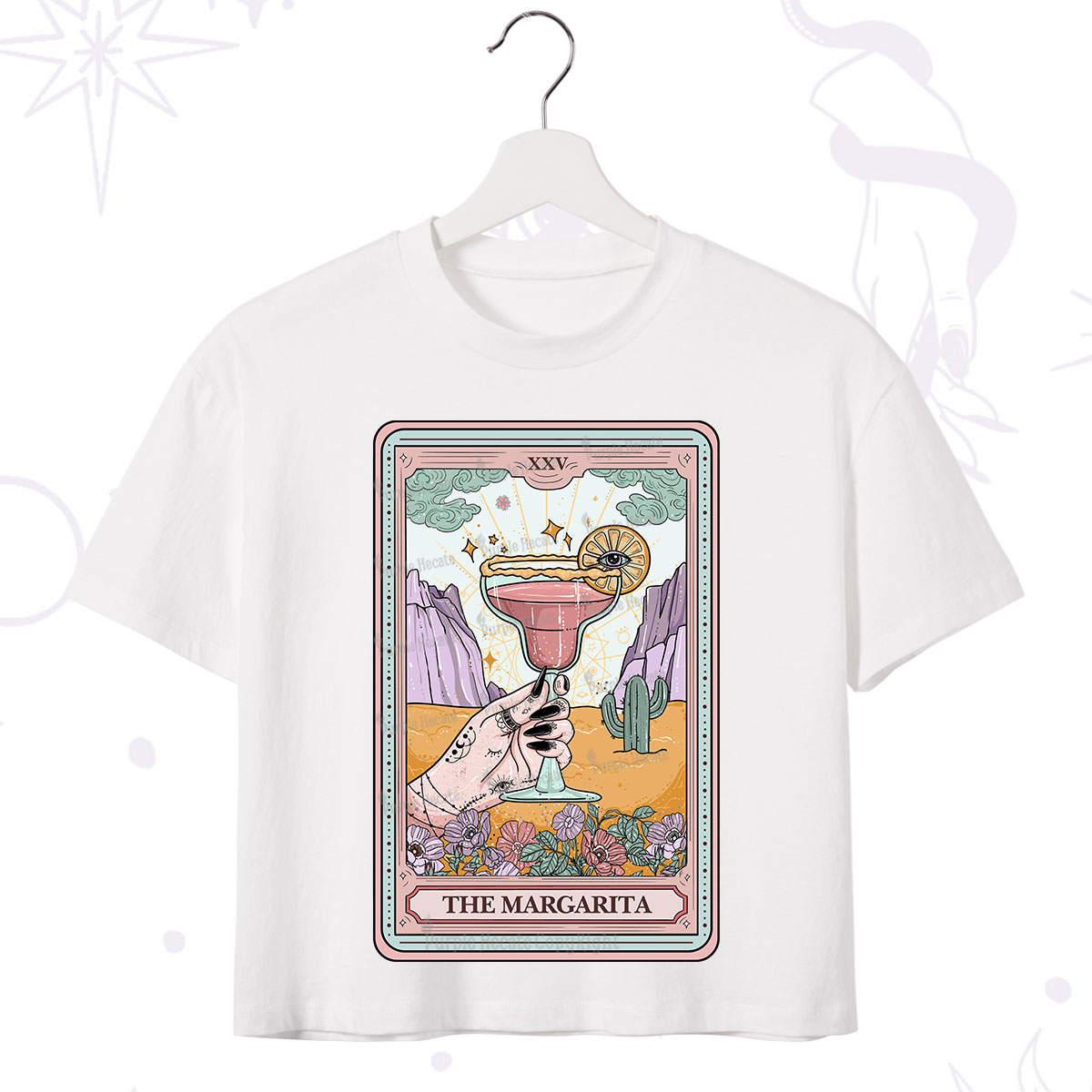 Purplehecate The Margarita Tarot Card Crop T-Shirt