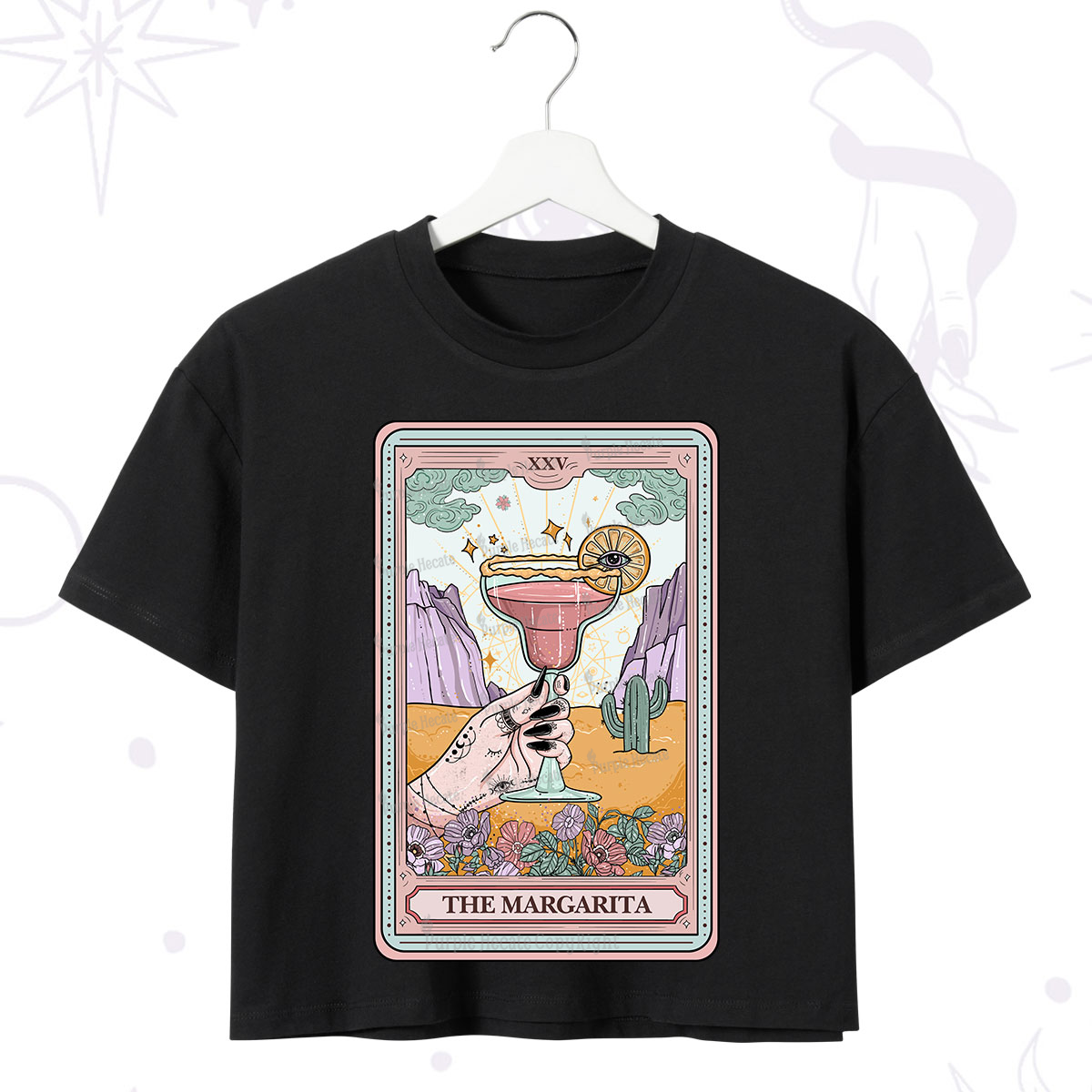 Purplehecate The Margarita Tarot Card Crop T-Shirt