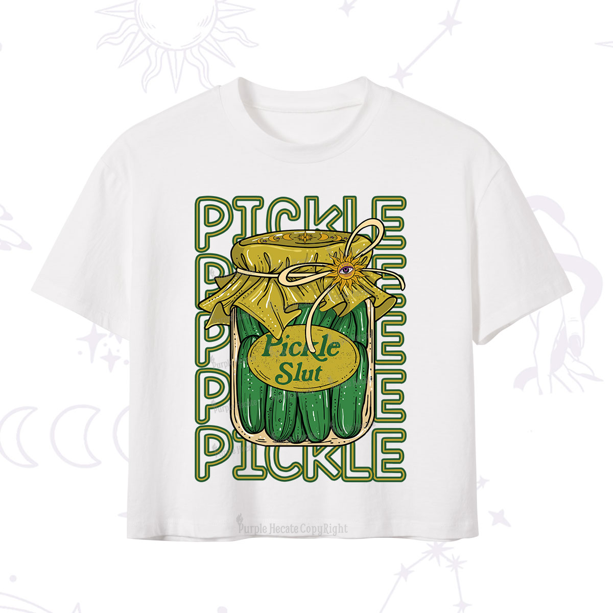 Purplehecate Pickle Slut Crop T-Shirt