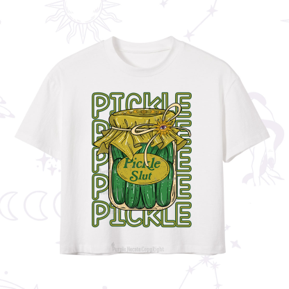 Purplehecate Pickle Slut Crop T-Shirt
