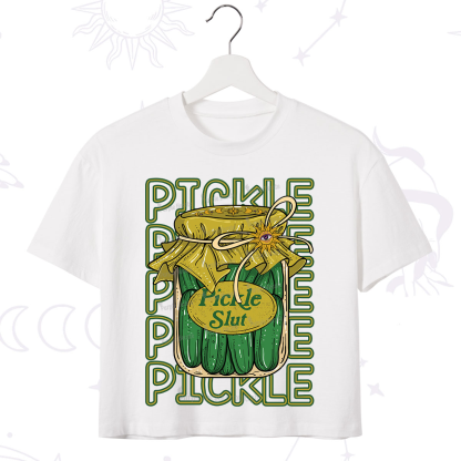Purplehecate Pickle Slut Crop T-Shirt
