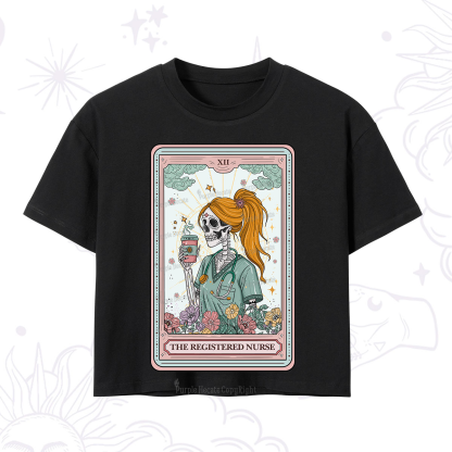 Purplehecate The Registered Nurse Skeleton Tarot Crop T-Shirt
