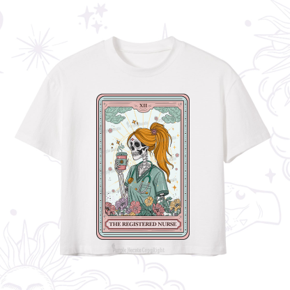 Purplehecate The Registered Nurse Skeleton Tarot Crop T-Shirt