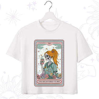 Purplehecate The Registered Nurse Skeleton Tarot Crop T-Shirt