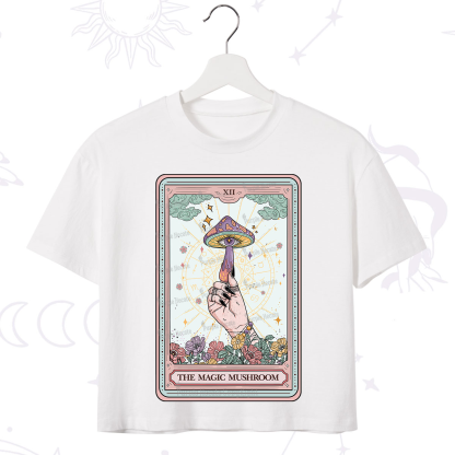 Purplehecate Magic Mushroom Tarot Crop T-Shirt