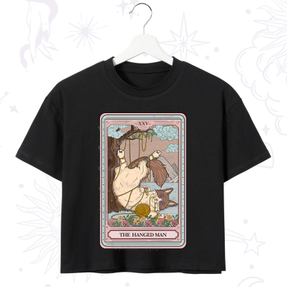 Purplehecate The Hanged Man Tarot Cat Crop T-Shirt