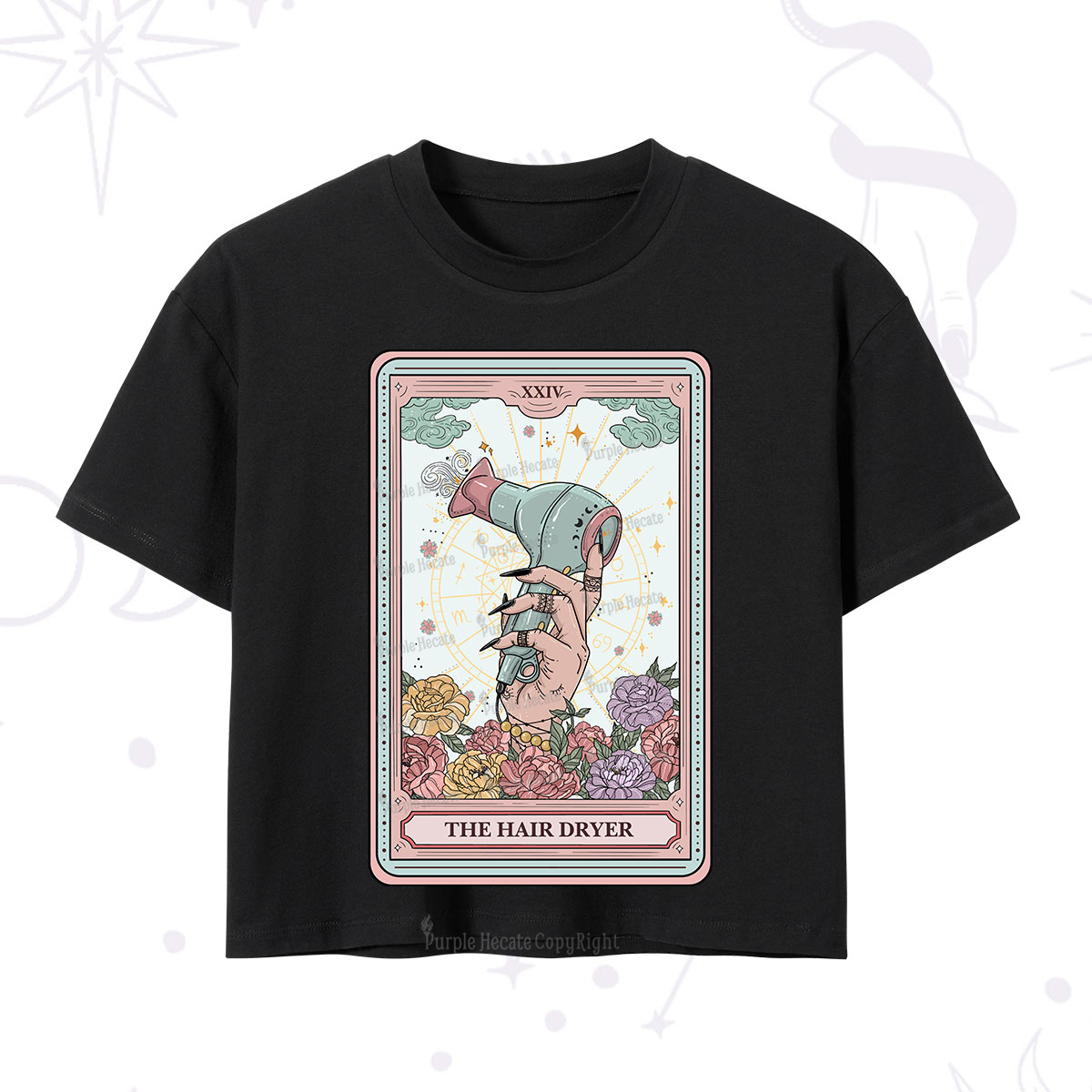 Purplehecate The Hair Dryer Life Tarot Crop T-Shirt