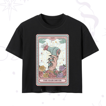 Purplehecate The Hair Dryer Life Tarot Crop T-Shirt