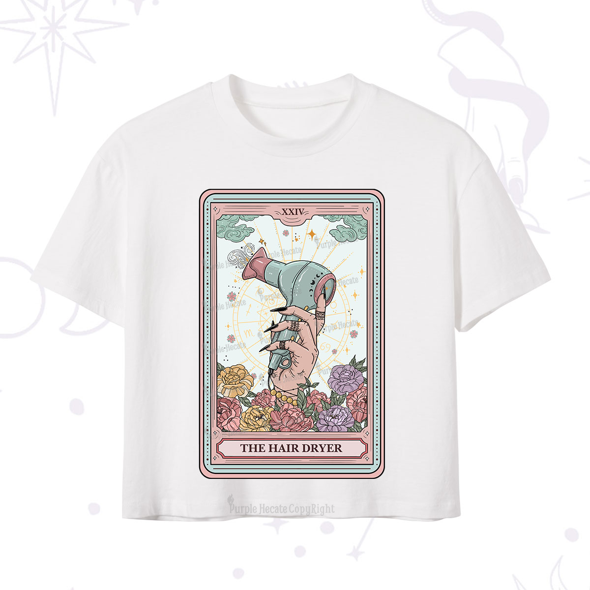 Purplehecate The Hair Dryer Life Tarot Crop T-Shirt