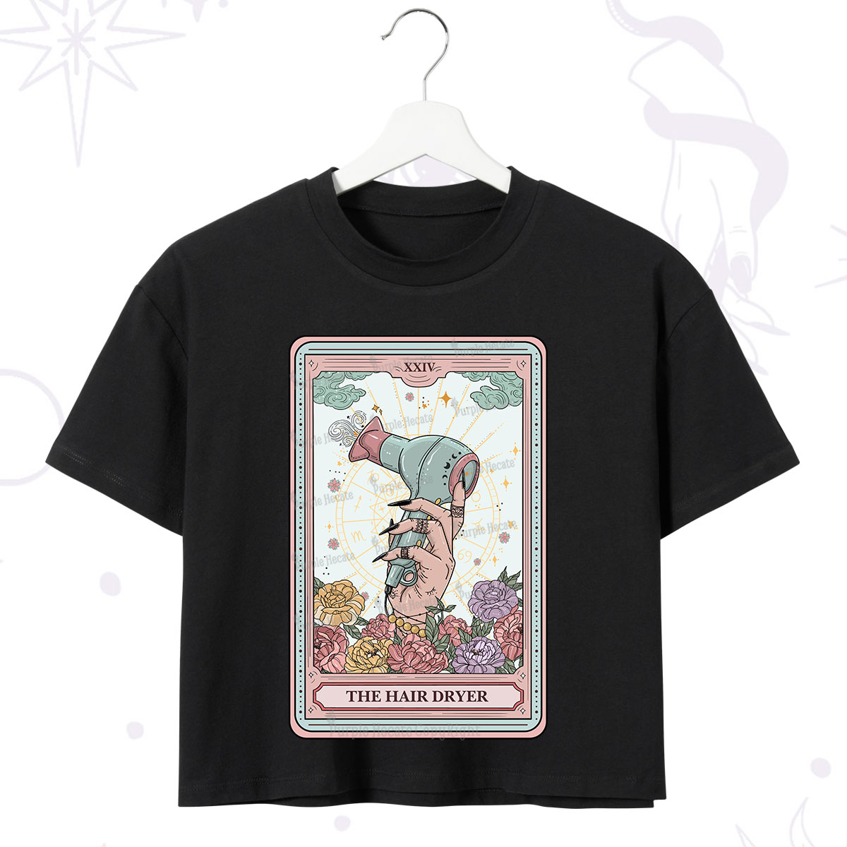 Purplehecate The Hair Dryer Life Tarot Crop T-Shirt