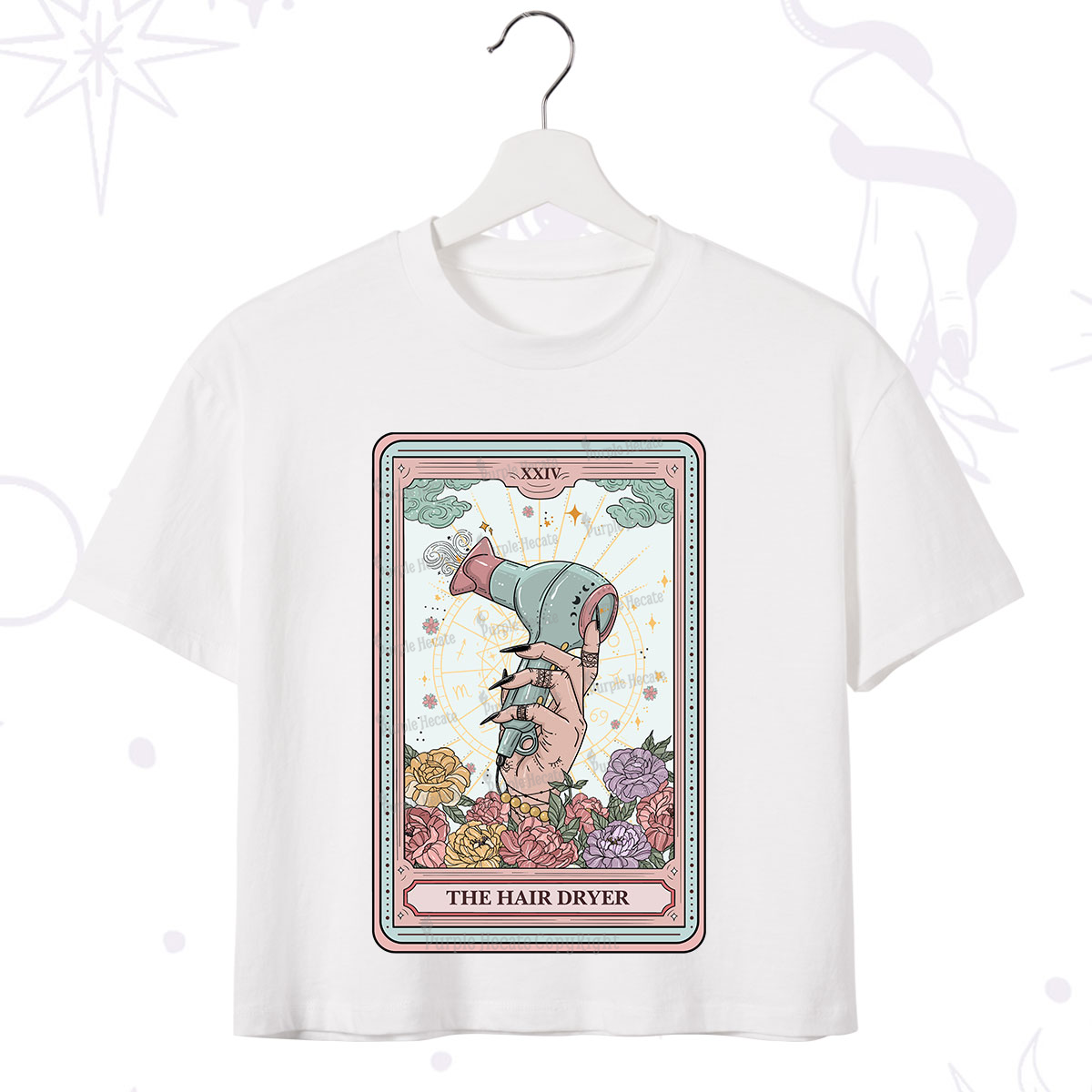 Purplehecate The Hair Dryer Life Tarot Crop T-Shirt