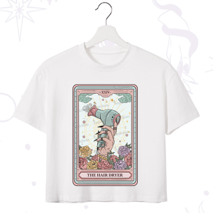 Purplehecate The Hair Dryer Life Tarot Crop T-Shirt