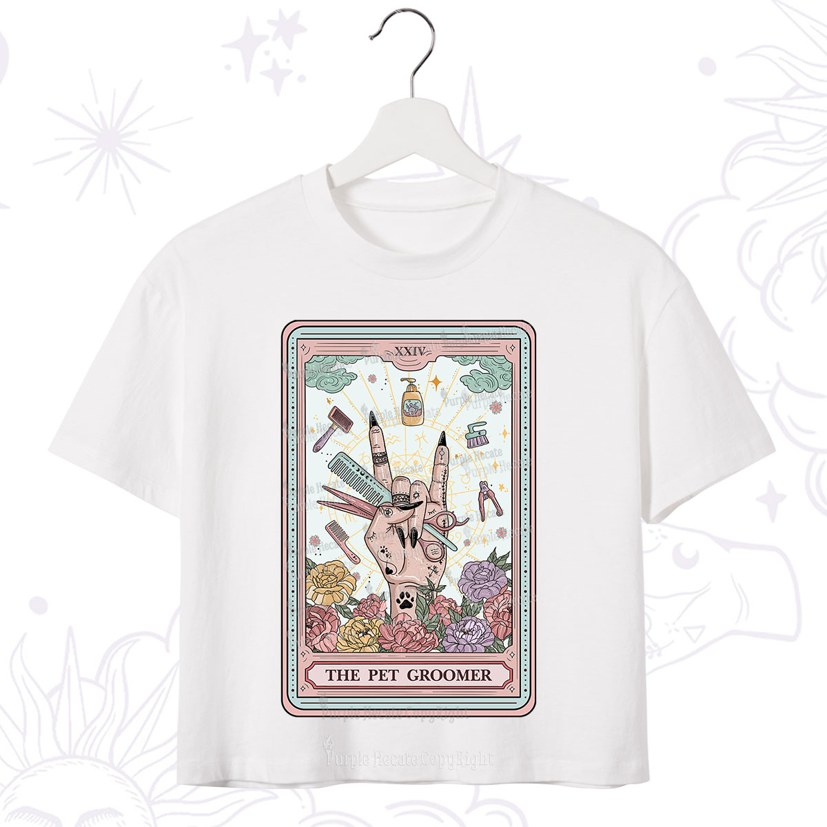 Purplehecate The Pet Groomer Tarot Card Crop T-Shirt