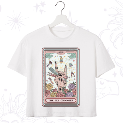 Purplehecate The Pet Groomer Tarot Card Crop T-Shirt