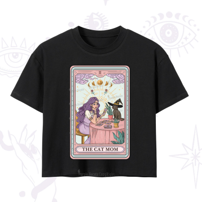 Purplehecate The Witchy Cat Mom Tarot Crop T-Shirt