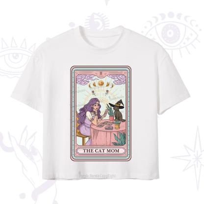 Purplehecate The Witchy Cat Mom Tarot Crop T-Shirt