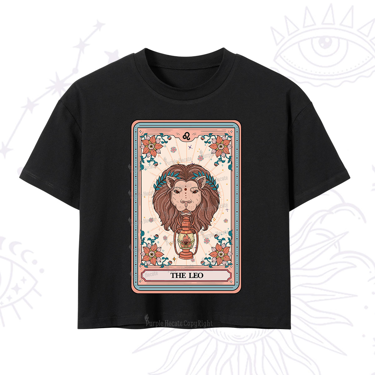 Purplehecate The Leo Tarot Card Crop T-Shirt