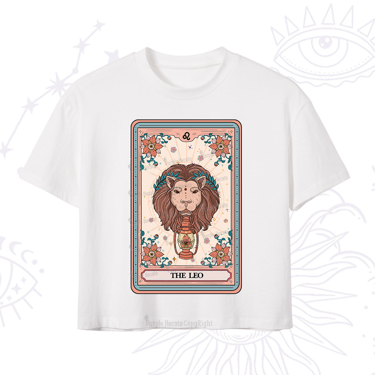 Purplehecate The Leo Tarot Card Crop T-Shirt