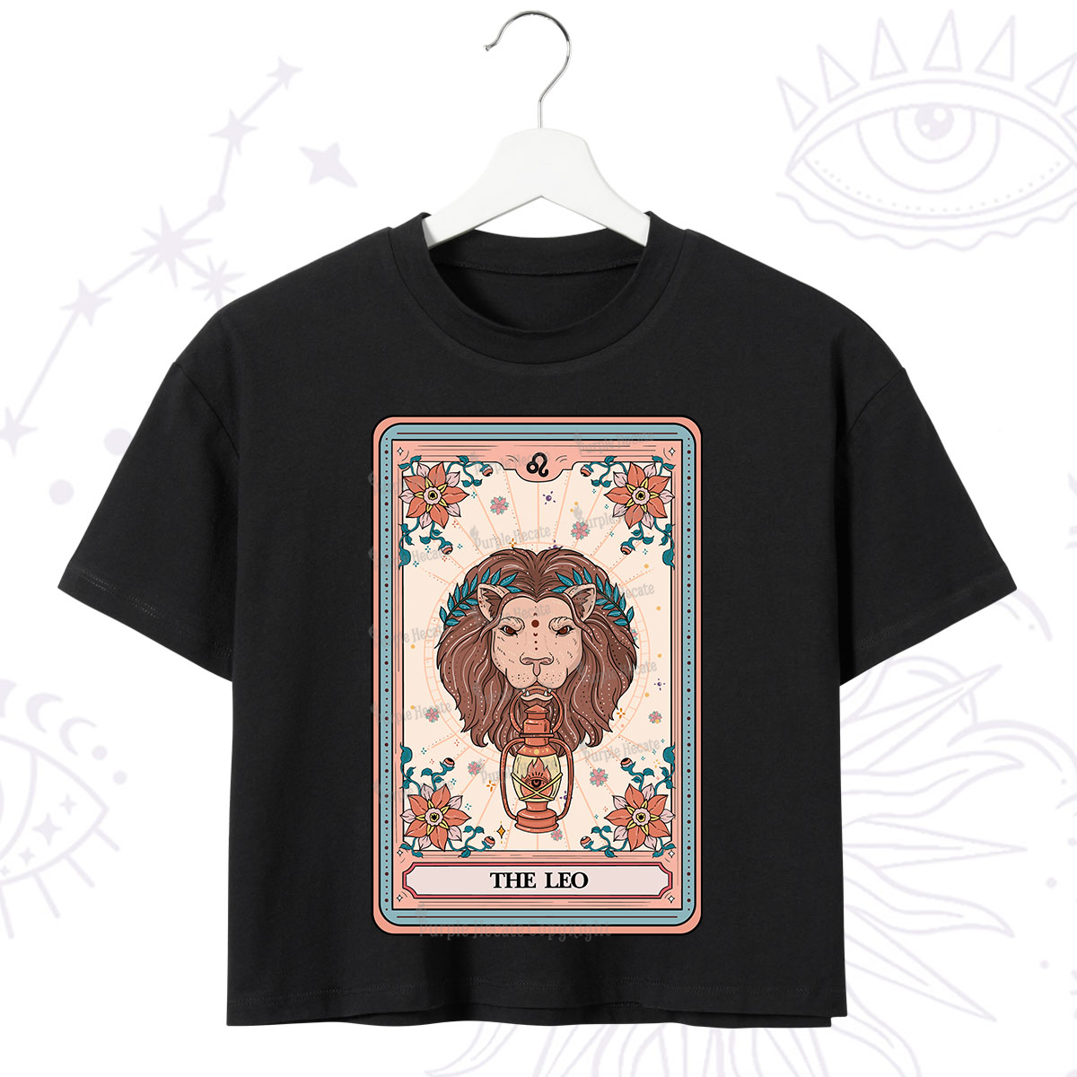 Purplehecate The Leo Tarot Card Crop T-Shirt